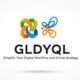 Digital creator using Gldyql platform to manage projects, streamline workflow, and enhance online presence