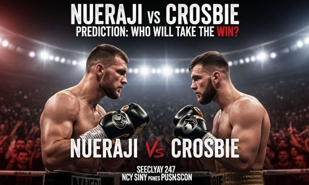 Nueraji and Crosbie facing off in the octagon before their fight