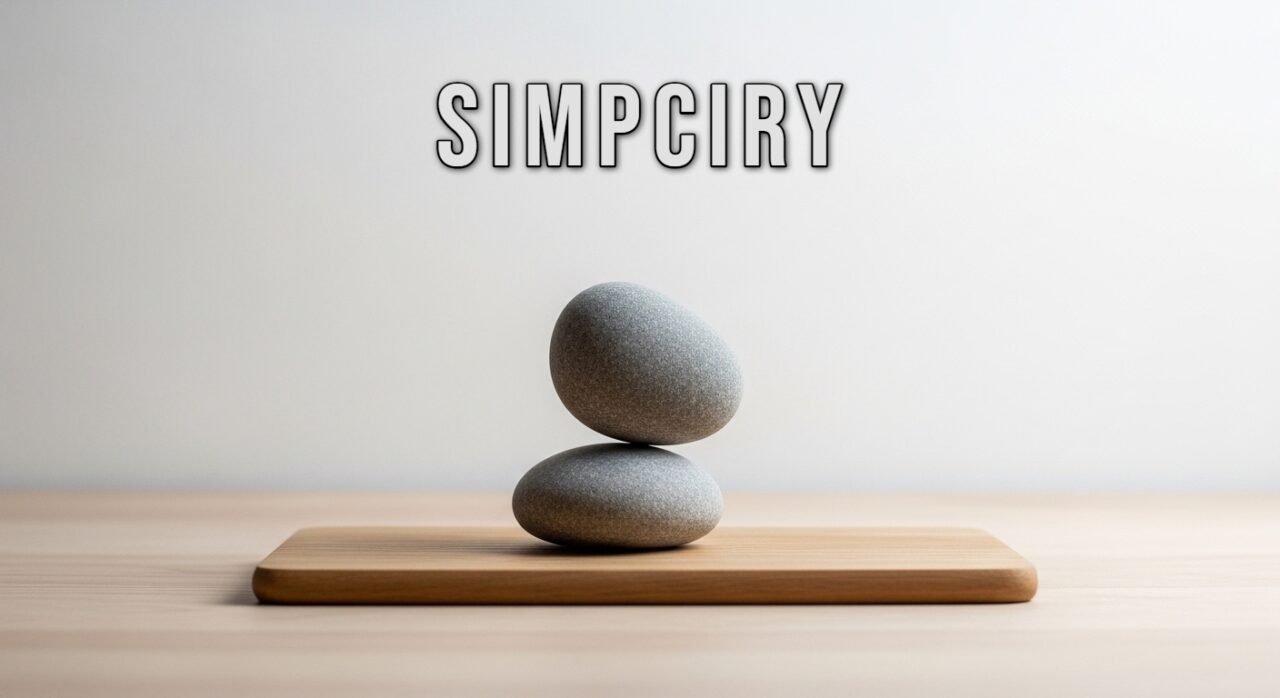 A serene, organized home workspace representing the simplicity and clarity of the Simpciry lifestyle.